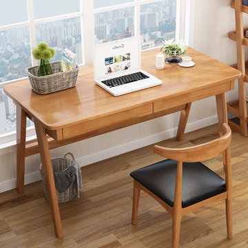 皮耐迪 小户型简易电脑桌 (胡桃色 1.2m+椅子)