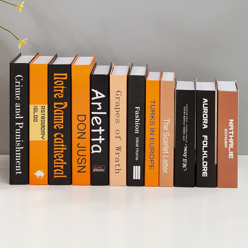 橘色假书仿真书摆件软装家居饰品道具模型书客厅电视柜摆设装饰书