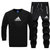 阿迪达斯运动套装男装春季新款训练跑步针织透气休闲长裤套头衫(黑 XL)第4张高清大图
