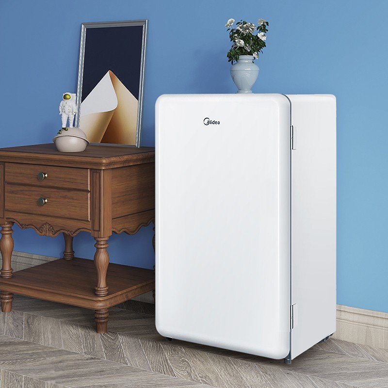 一级定频 小型迷你复古白色家用租房宿舍美妆小型电冰箱 bc-93mf(白色