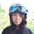 韩版时尚情侣四季通用哈雷太子盔 电动车摩托车夏季男女潮流头盔(雅黑白条星)第3张高清大图