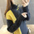 女式时尚针织毛衣9448(9448黑黄色 均码)第2张高清大图