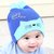 秋冬季婴儿帽子秋冬保暖套头帽韩版新生儿胎帽宝宝帽0-3-6-12个月(宝蓝色)第4张高清大图