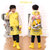 新款加厚卡通儿童雨衣带书包位充气帽檐宝宝儿童学生雨衣雨披(黄色 XL)第4张高清大图