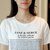 娇维安 夏季韩版女装中长款圆领体恤衫 宽松字母开叉短袖t恤女(白色 XL)第3张高清大图