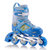 美洲狮（COUGAR）MS828可调闪光溜冰鞋儿童全套装轮滑鞋男女旱冰鞋(蓝色单肩包套装 M码34-37码)第3张高清大图