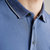 【全棉透气】商务百搭精致花型长袖男式Polo衫(蓝色 165)第5张高清大图