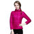 羽绒服旅行运动女士超轻立领薄款羽绒服加宽加大羽绒服9062(粉红色 XL)第3张高清大图