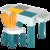聚乐宝贝儿童多功能积木桌4-6周岁宝宝拼装男女孩大小颗粒玩具游戏桌(积木桌【124颗粒积木 椅子】)第5张高清大图