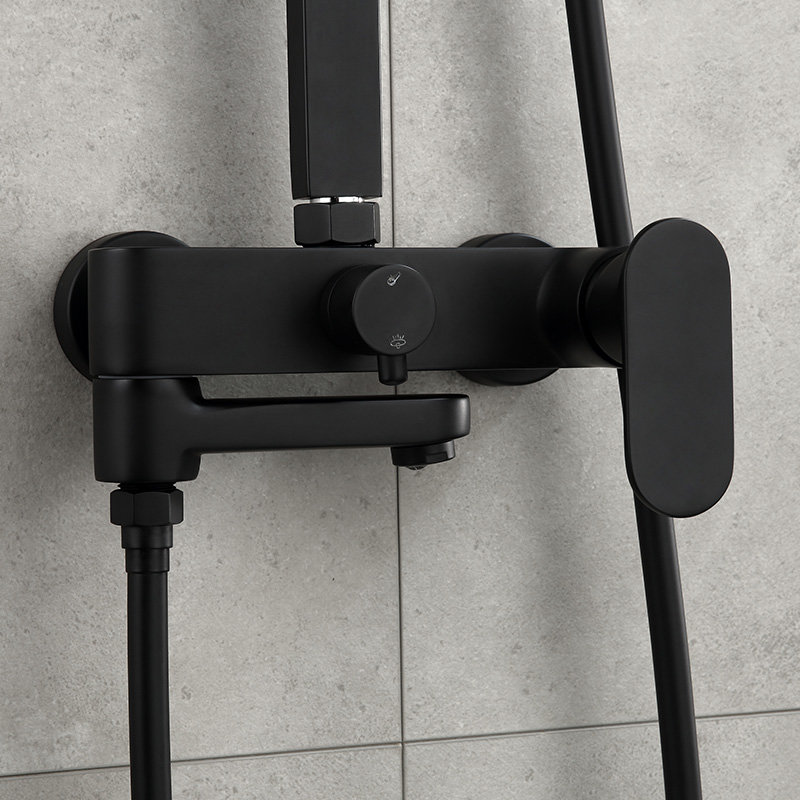 凯鹰卫浴淋浴花洒套装黑色大顶喷花洒喷头龙头淋浴器843(d款_有度)