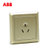 ABB开关插座面板德逸系列金色86型三孔16A空调插座三极墙壁电源插座AE206-PG第2张高清大图