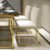 银卧后现代新古典简约镀金不锈钢餐桌钢化玻璃6人餐桌椅组合(黑色 两椅)第2张高清大图
