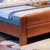 品尚美家 中式实木床 中式雕花 卧室双人大床 简约现代  981(海棠色 单床+床垫)第5张高清大图