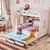 A家 儿童床 女孩公主高低床双层床成人多功能上下床韩式田园家具白色字母床(儿童床+上下床垫 1.5米床)第4张高清大图