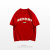 200克纯棉大码女装夏字母印花短袖T恤(红色 XL)第8张高清大图