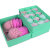 百草园 塑料内衣收纳盒三件套 储物格10格 12格空格 带盖 多色(粉色 花样组合三件)第3张高清大图