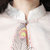 VEGININA 文艺民族风小立领盘扣假两件印花连衣裙 3015(图片色 XL)第4张高清大图