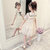 女童夏季连衣裙2021新款中大童夏装韩版裙子儿童时尚蕾丝公主裙(110 米色)第2张高清大图