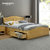 喜梦宝现代中式实木高箱储物床1.5米松木1.8米双人床北欧功能床(木色 1.5米床)第2张高清大图