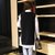 娇维安 春季韩版女装外套 时尚毛衣套头衫 衬衫+针织衫 两件套(黑色 均码)第2张高清大图