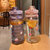 巴洛尼莫2000ml运动水杯女夏季健身带吸管大水壶便携耐高温塑料杯子大容量(桔色 自定义)第4张高清大图