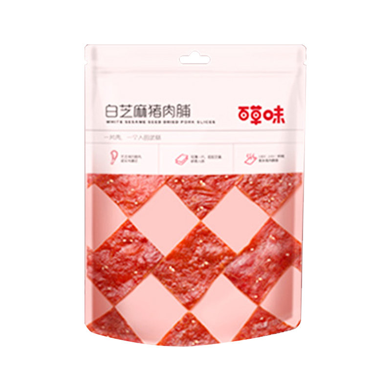 百草味猪肉脯60g精致白芝麻5包装