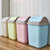 菲特美莱(Feitemeilai) 大号创意摇盖垃圾桶家用卫生间卧室客厅有盖翻盖垃圾筒纸篓 23*23*38cm(蓝色)第2张高清大图