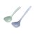 家用小麦秆塑料大号汤勺简约素色长柄稀饭勺多用途厨房餐具汤勺(咖啡色（小号）)第5张高清大图