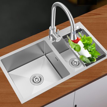 法恩莎卫浴（FAENZA）厨房手工槽水槽单槽304不锈钢洗菜盆洗碗池洗菜池套装  FGP102SD(FGP101SD)