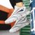 VRKK新款时尚飞织透气运动鞋高弹网面舒适慢跑鞋百搭休闲鞋男鞋子(白色 43)第5张高清大图