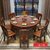 永岩钢木 实木餐桌可折叠现代家具伸缩圆形吃饭桌 YY-0110(桃木色)第3张高清大图