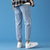 传奇保罗蓝色牛仔裤男夏季薄款2021年新款裤子潮流牌直筒宽松男士休闲长裤（M-4XL）812301(蓝色 XL)第4张高清大图