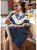 睡裙女士夏季棉短袖胖mm大码200斤孕妇公主风薄款睡衣女(天蓝色 M)第2张高清大图
