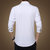 春季男士纯色长袖衬衫商务韩版修身型衬衫衫印花青年衣服男装衬衣   J3023(白色 L)第2张高清大图