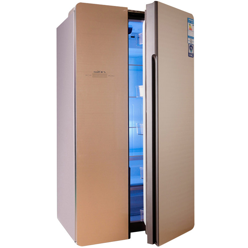 新飞frestec冰箱bcd560wgsc波光纹玻璃金十字对开门冰箱电脑控温智能