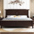 朷木 现代新中式实木床1.8米大床双人床1.5m小户型婚床卧室轻奢家具(1.8*2.0米红檀色 单床)第2张高清大图