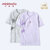 小米米minimoto新生儿婴儿宝宝棉和尚服睡衣长袍宝宝浴袍0-6月(紫色 59cm（0-6个月）)第2张高清大图