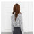 MISS LISA条纹衬衫女士长袖职业雪纺衫上衣设计感小众百搭衬衣11006-2(白色 M)第5张高清大图