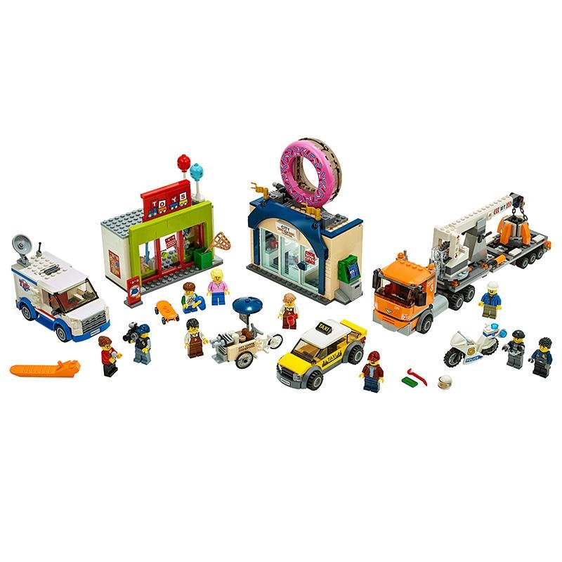 乐高城市系列60233甜甜圈店开业角色扮演男女孩拼插积木玩具