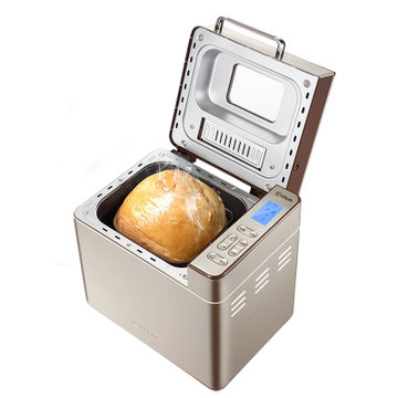 Donlim/东菱 DL-TM018面包机家用全自动小型蛋糕机和面发酵机馒头机多功能早餐机(金色 热销)