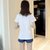 娇维安 夏季韩版女装圆领体恤衫 字母五角星图案短袖t恤女(白色 XL)第2张高清大图