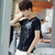 左岸男装夏季新款圆领短袖T恤韩版修身印花青少年纯棉半袖T恤衫潮(黑色 M)第3张高清大图