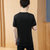 左岸男装 夏季男装青少年短袖T恤修身韩版圆领印花卡通上衣服半袖潮(黑色 M)第5张高清大图