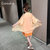 CaldiceKris（中国CK）女童橘色格子防晒服吊带套装CK-FS3403(140 桔色)第4张高清大图