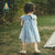 Amila阿米拉童装儿童连衣裙啊咪啦女童海军风公主纱裙夏季宝宝裙子小童(80cm 蓝)第2张高清大图