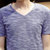 帛莱尼男士短袖T恤2016夏季青年V领体恤装打底衫半袖潮韩版修身DX8420(蓝色 M)第4张高清大图