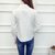 Mistletoe2017春装新款韩版衬衫 女长袖棉麻宽松百搭学生纯棉打底衬衣(浅灰色 XXL)第4张高清大图