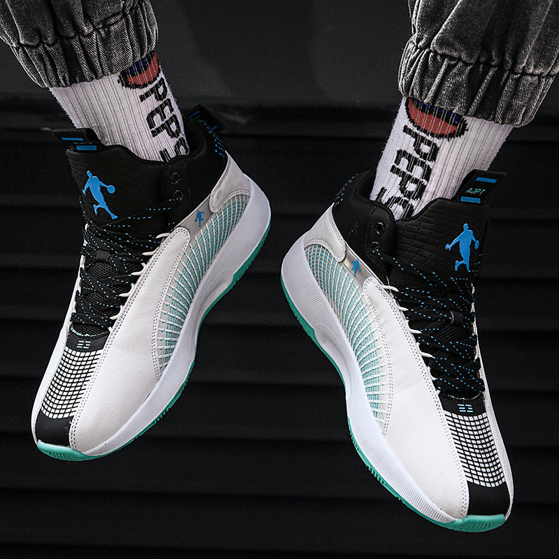 迈凯恩品牌新款aj35篮球鞋紫禁之巅郭艾伦款灰蓝红男女双气垫实战靴