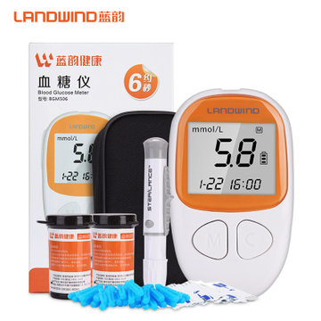 蓝韵 电子血压计血压测量仪 免调码血糖测量血糖仪 健康礼盒两件套(白色)