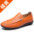 春夏季新品单鞋男士韩版豆豆鞋牛皮男鞋休闲单鞋子1616-2(1616-2橘黄色)第2张高清大图